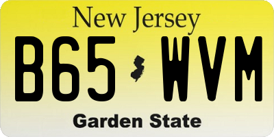 NJ license plate B65WVM