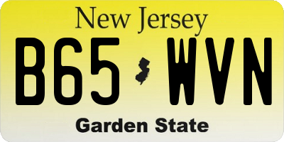 NJ license plate B65WVN