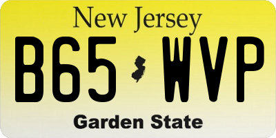 NJ license plate B65WVP