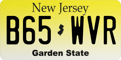 NJ license plate B65WVR