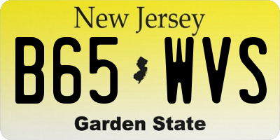 NJ license plate B65WVS