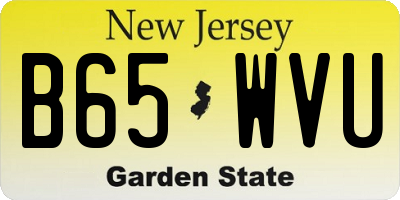 NJ license plate B65WVU