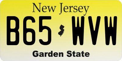 NJ license plate B65WVW
