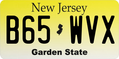 NJ license plate B65WVX