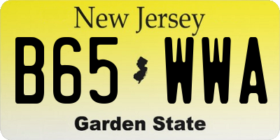 NJ license plate B65WWA