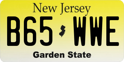 NJ license plate B65WWE