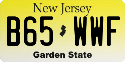 NJ license plate B65WWF
