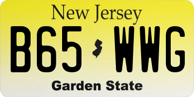 NJ license plate B65WWG