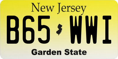 NJ license plate B65WWI