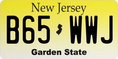 NJ license plate B65WWJ