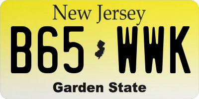 NJ license plate B65WWK