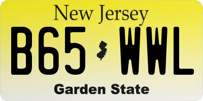 NJ license plate B65WWL