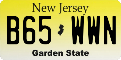 NJ license plate B65WWN