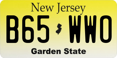 NJ license plate B65WWO