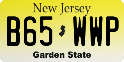 NJ license plate B65WWP