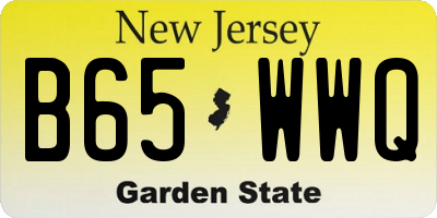 NJ license plate B65WWQ