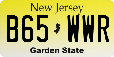 NJ license plate B65WWR
