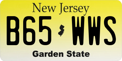NJ license plate B65WWS
