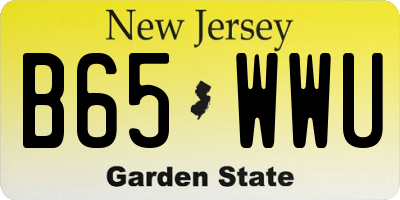 NJ license plate B65WWU