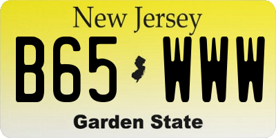 NJ license plate B65WWW