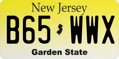 NJ license plate B65WWX