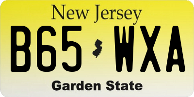 NJ license plate B65WXA