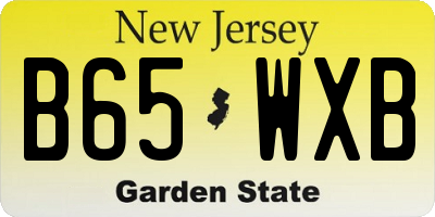 NJ license plate B65WXB