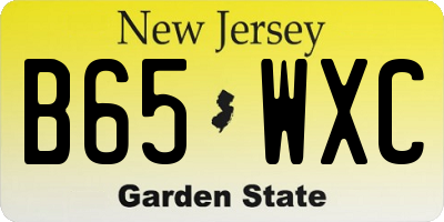NJ license plate B65WXC