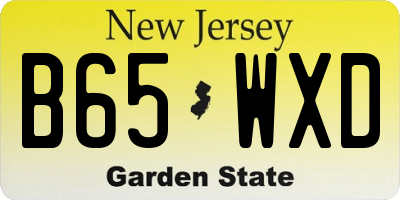 NJ license plate B65WXD