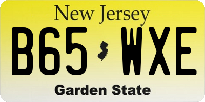 NJ license plate B65WXE