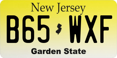 NJ license plate B65WXF