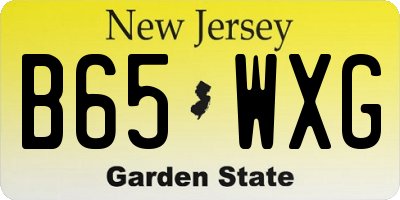 NJ license plate B65WXG