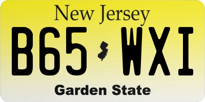 NJ license plate B65WXI