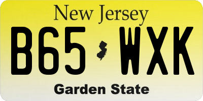 NJ license plate B65WXK