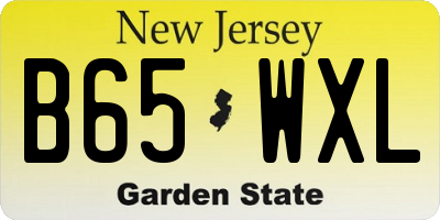 NJ license plate B65WXL