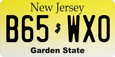 NJ license plate B65WXO