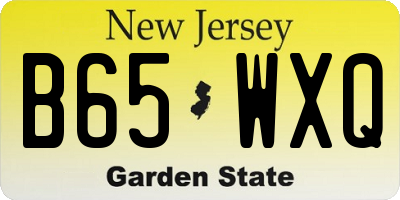 NJ license plate B65WXQ