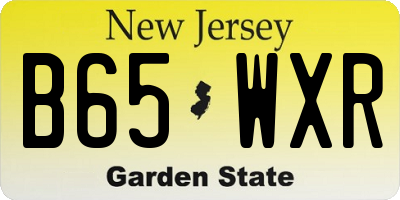 NJ license plate B65WXR