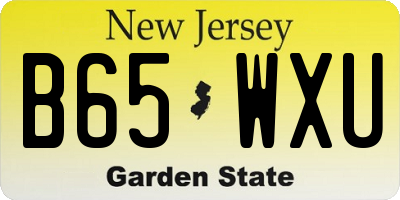 NJ license plate B65WXU