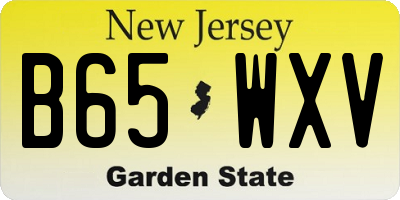 NJ license plate B65WXV