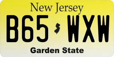 NJ license plate B65WXW
