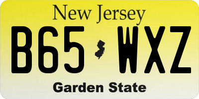 NJ license plate B65WXZ