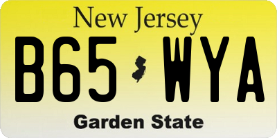 NJ license plate B65WYA