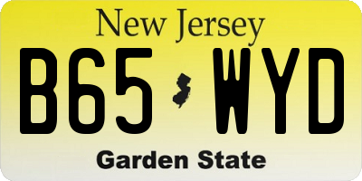 NJ license plate B65WYD