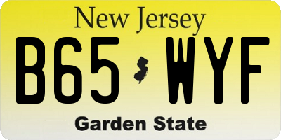 NJ license plate B65WYF