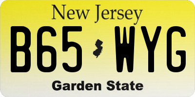NJ license plate B65WYG