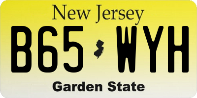 NJ license plate B65WYH