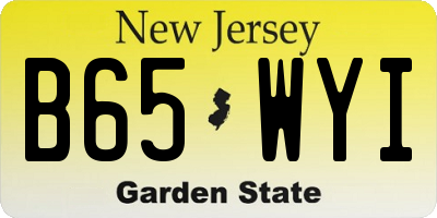 NJ license plate B65WYI