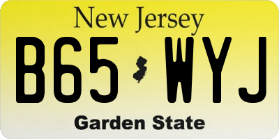 NJ license plate B65WYJ