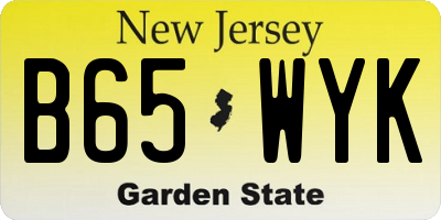 NJ license plate B65WYK